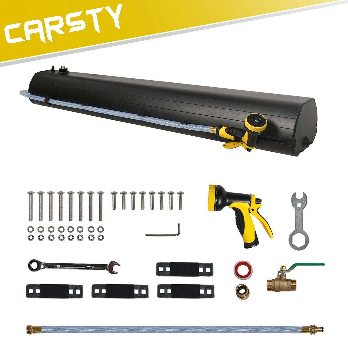CARSTY 8 Gallon Pressurized Water Tank Camping Shower for Pick Up, SUV,  Truck | eBay