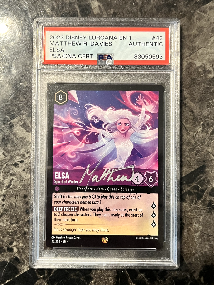 LORCANA ELSA LEGENDARY SIGNED BY ARTIST MATTHEW ROBERT DAVIES PSA