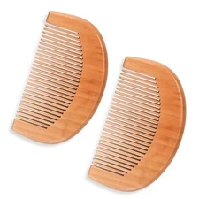 2pcs Wooden Comb Anti-Static Comb Close Tooth Pocket Beard Kids Elderly Scalp