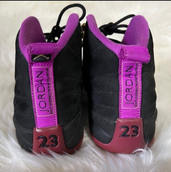 RARE Air Jordan 12 Retro GG 'Hyper Violet' Size 6Y/7.5W Black