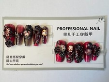 From US Handmade Press On Nails Fake Nails Halloween Elegant 6