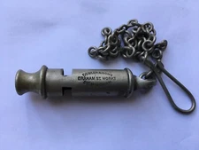 SCARCE C1910 ERA DOWLER&SONS GRAHAM ST WORKS BIRMINGHAM NICKEL POLICE WHISTLE