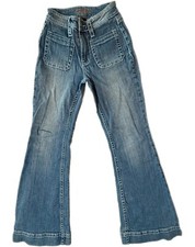 Shyanne Cowgirl Womens Mid Rise Flare Stretch Denim Jeans Size 27 Inseam 30.5