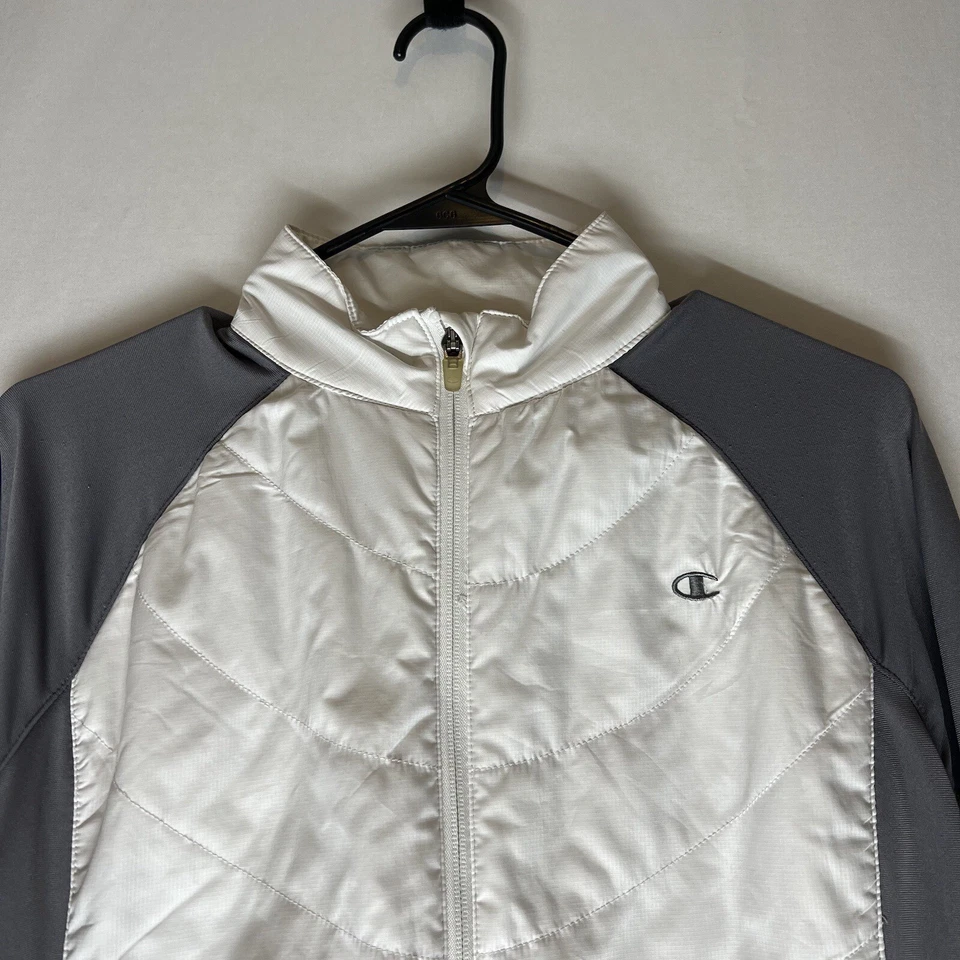Chaqueta Champion Mujer L Equipo Clima Frío Cremallera Completa Doble Pliegue Tecnología Fitness Foto 4 de 4