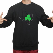 Texan Irish Paddys Day Shamrock Clover Leprechaun Sweatshirt Hoodie Shirt