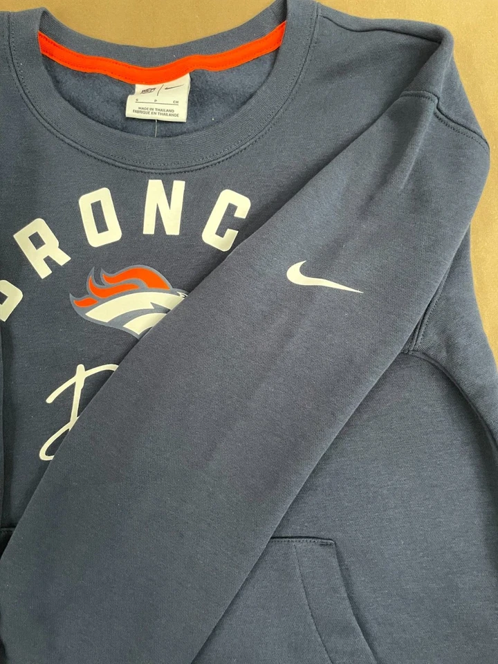 Suéter para mujer Nike NFL bolsillo blanco Denver Broncos azul marino diferentes tamaños Foto 4 de 4