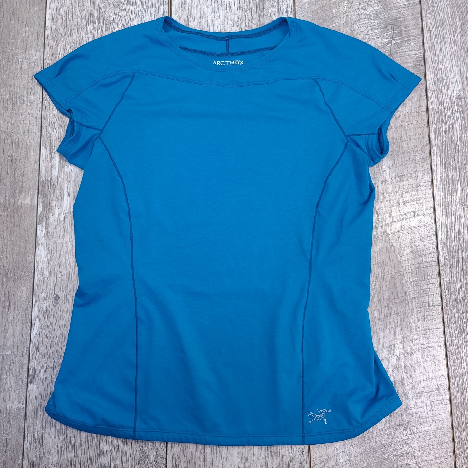 Arcteryx Womens Taema Crew Tee Size L Blue Performance Short Sleeve Shirt