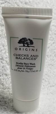 Origins CHECKS AND BALANCES Frothy Face Wash Travel Size Tube .5 oz/15mL New