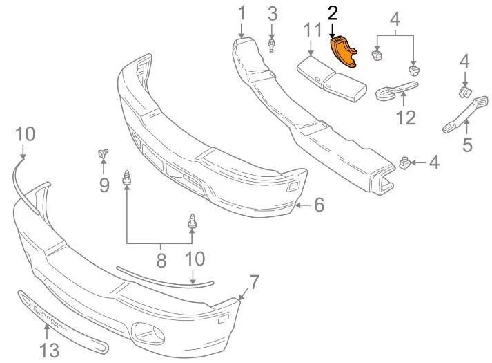 Nuevo juego de soportes de parachoques delanteros para conductor y pasajero para Chevrolet S-10 1998-2004 Foto 4 de 4