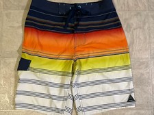 Trinity Board Shorts Size30 Multicolor Stripe -Stretch-Grommet Closure Ties-NWOT