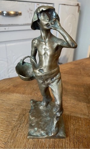 TOLLE BRONZESKULPTUR STATUE "Junger Bauer" von Roberto Fontana - Bild 4 von 10