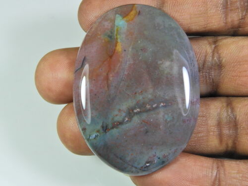 36X50X07MM Natural Bloodstone Healing Crystal Quartz Oval Cabochon Gemstone - Afbeelding 1 van 7