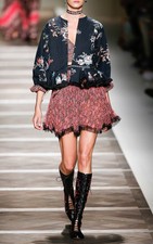 Etro Runway Embellished Peplum Hem Floral Print Reversible Wrap Jacket It42