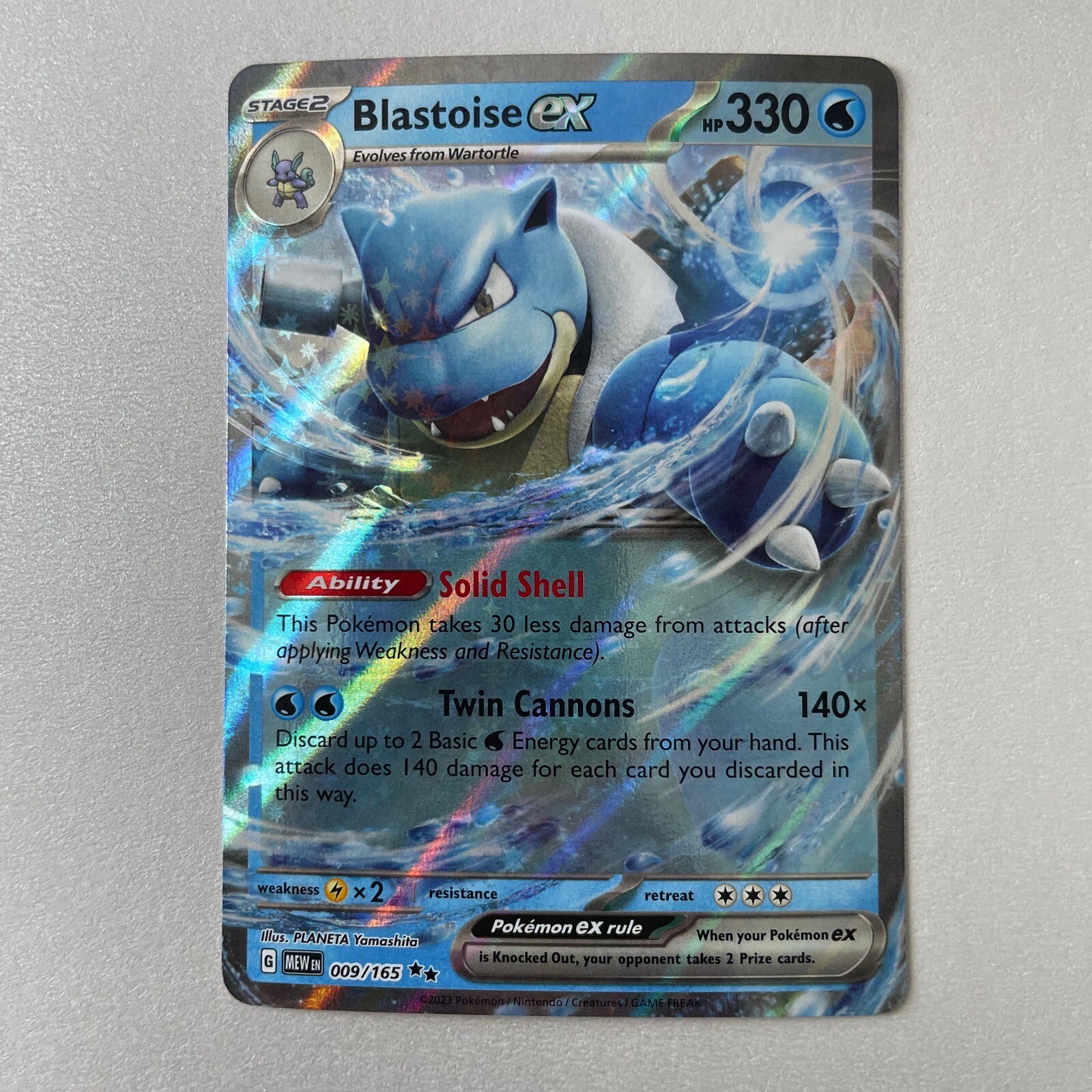 Pokémon Scarlet & Violet 151 #9 Blastoise EX Full Art Holo Double Rare