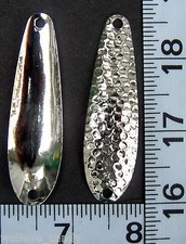 (12)   2 5/8" Nickel Hammered Trolling Flutter Spoons Lake Erie Walleye Candy