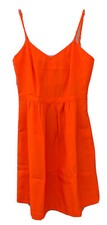J Crew Womens Dress Babydoll Spaghetti Strap Summer Neon Orange Size 2