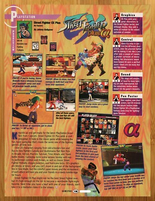 1997 Street Fighter EX Plus Playstation PS1 REVIEW Print Ad/Poster Game Wall Art