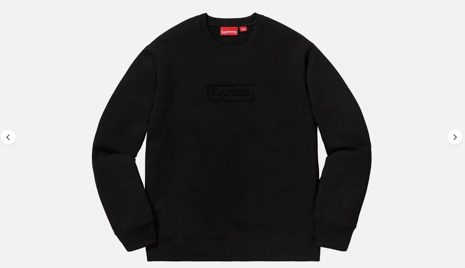 Supreme Cutout Logo Crewneck Black Size Large SS20 Box Logo Bogo