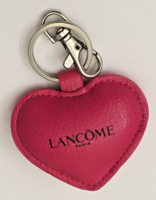 NEW Lancome Paris Keychain PINK Puffy Heart Purse or Backpack Charm
