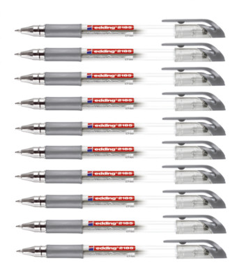 10 x Edding 2185 Crystaljelly Gelroller Gelschreiber Gelstift 0,7 mm silber