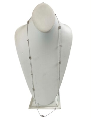 Ladies Tacori 925 Sterling Silver cubic zirconia￼Drop Necklace 