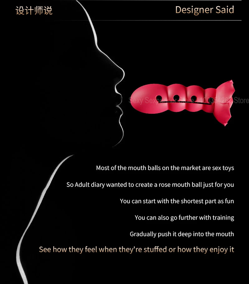 Mouth Ball Deep Throat Mouth Exercise SM Adjustable Rose Mouth Silicone Plug | eBay