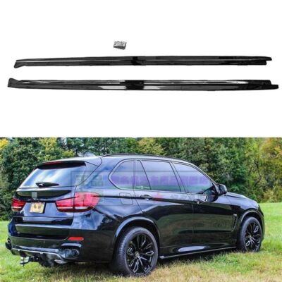 2PCS Side Skirt Fits for BMW X5 F15 2015-2018 Modify to MP Look Glossy Black