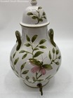 White Ceramic Water Jug with Spout/Leaf and Butterfly Pattern — photo 3