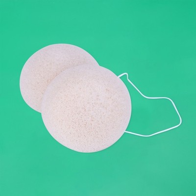 2 Pcs Reusable Face Sponge Bamboo Facial Sponges Cleansing Makeup Removal Puff