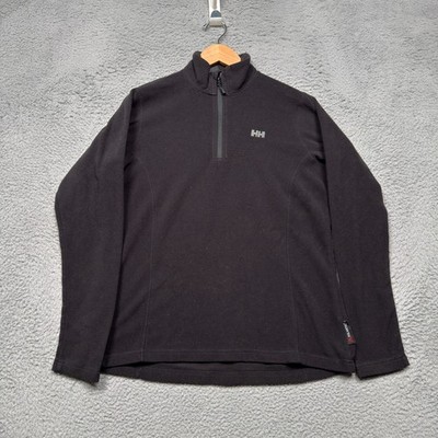 Helly Hansen Sweater Womens Large Black Fleece 1/4 Zip Pullover Mock Neck