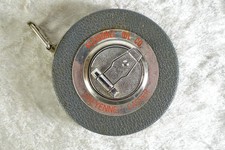 Vintage Fleischli Oil Co Cheyenne Casper WY Steel 44' Tape Measure Made In USA