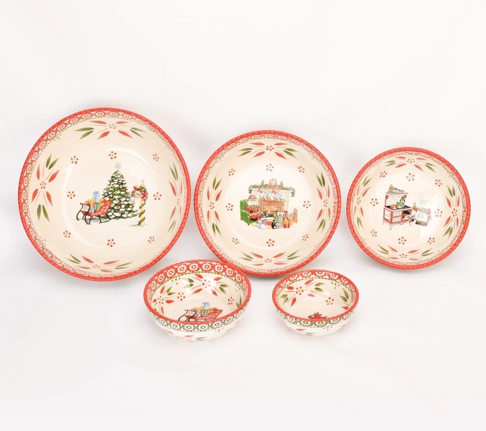 Temp-tations 5 piezas cuencos mezcladores, cubiertas de plástico, 3 cuartos de galón hasta 8 oz, hornear, SRV H219276 Foto 2 de 4