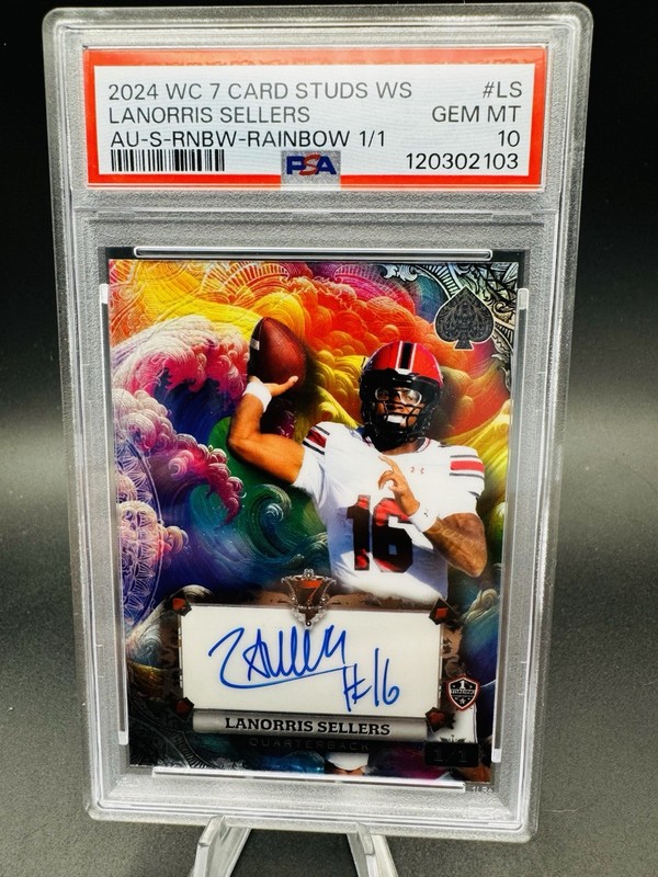 2024 7 Card Studs Lanorris Sellers Rainbow Rookie RC Auto #'D 1/1 #LS PSA 10