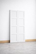 Shaker Wardrobe Doors for IKEA PAX Wardrobes (4 Panel) Primed MDF CNC Made