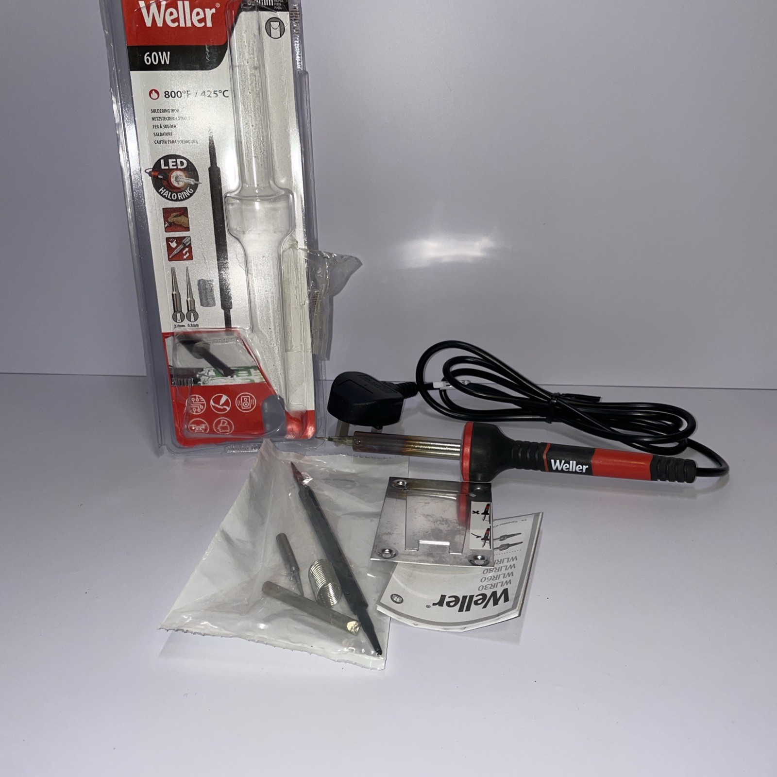 Weller Soldering Iron Kit With LED Halo Ring, 60W/230V Faulty