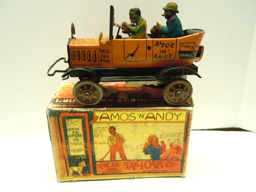 Marx Amos N Andy 1930 Fresh Air Taxi Tin Litho Wind-up Jalopy Car in BOX & WORKS