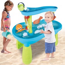 Interactive Sand and Water Playset Beach Water Table Outdoor Toy for Toddlers