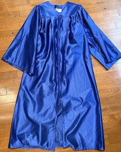 Ohi Salem, VA Women’s Blue Solid Long Sleeve V-Neck Zip Robe 5'0"-5'2"