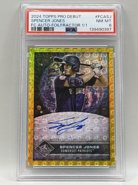 2024 Topps Pro Debut Spencer Jones Future Cornerstones Foilfractor Auto #1/1 PSA