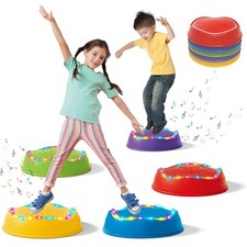 Music Light Up Stepping Stones for Kids Toddler - 5PCS Non-Slip Stackable Plasti