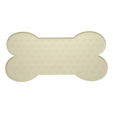 Dog Food Mat 26x13 Inch Silicone Pet Feeding Mat Bone Shaped Apricot