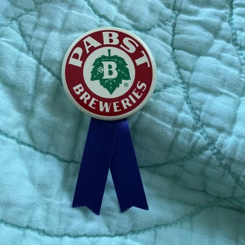 VINTAGE 1950s/60s PABST BLUE RIBBON BEER PIN-BACK SIGN COLLECTIBLE MILWAUKEE