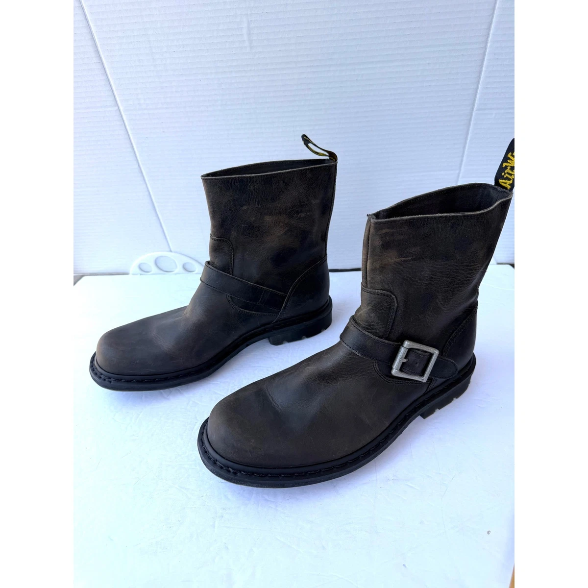 Dr. Martens ROCCO Mens Black Leather Boots Slip On Strap Buckle Sz Mens USA 11 Dr. Martens M Buckle Boots for Men for Sale | Shop New  main image 3