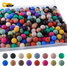 170Pcs 15mm Silicone Beads, Silicone Beads for Keychain Making Silicone Focal
