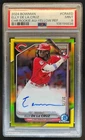 2024 Bowman Elly De La Cruz Chrome Rookie Auto RC Yellow Refractor #/75 PSA 9