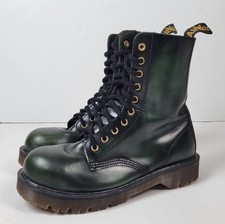 Doc Marten VTG 90s 1490 Rub Off Green Leather Made In England Size 7