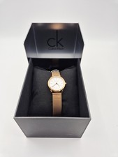 Image of WOMEN'S CALVIN KLEIN 'MINIMAL' WHITE DIAL ROSE STRAP WRISTWATCH - K3M23626