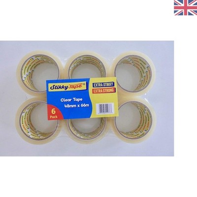 Robustes 6er Pack transparentes Verpackungsband - 48 mm x 66 m Rollen für vielseitige Verpackungen