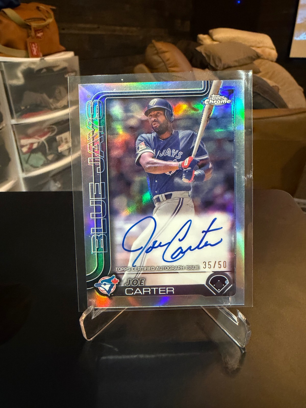 Joe Carter 2025 Topps Chrome Update Chrome Legends Autographs Toronto Blue Jays