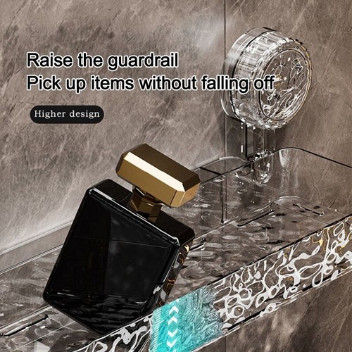 Suction Cup Bathroom Shelf Punch Free Shampoo Holder Organizer - Picture 11 of 12